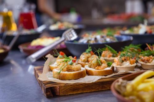 Banquet table served for holiday,