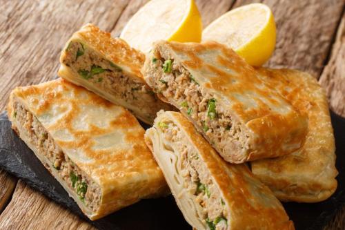 Arabic food bread with meat
