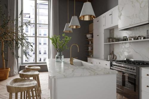 Modern white kitchen interior